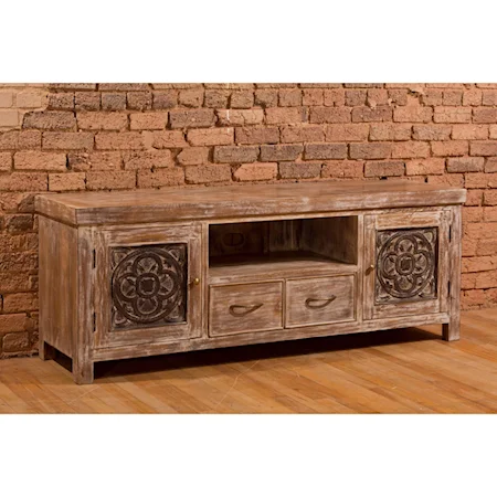 Entertainment Unit with Celtic-Inspired Detail